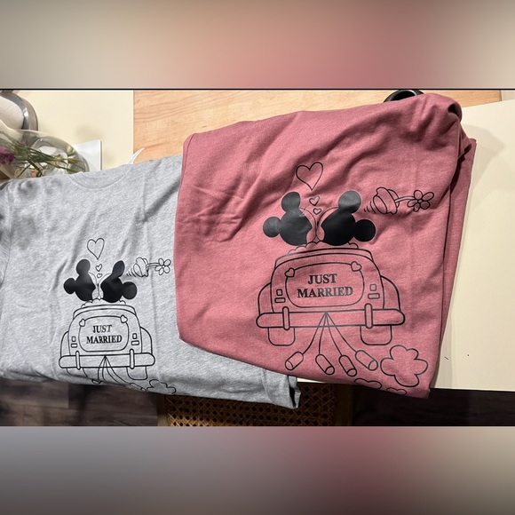 Disney Mickey and Minnie Just Married Unisex Shirts - Picture 2 of 3